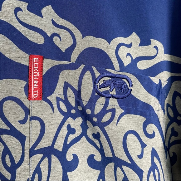 Vintage 90s Ecko Unlimited Men’s Button Up Shirt Scorpian Print - Picture 4 of 8